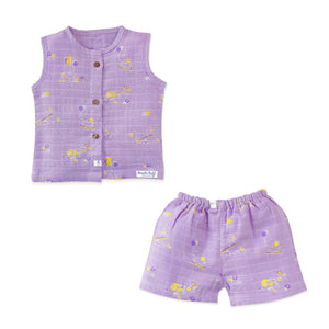 Muslin Cotton Sleeveless Top & Shorts for Babies & Toddlers (Newborn–5 Years) - Bunny & Bumbles