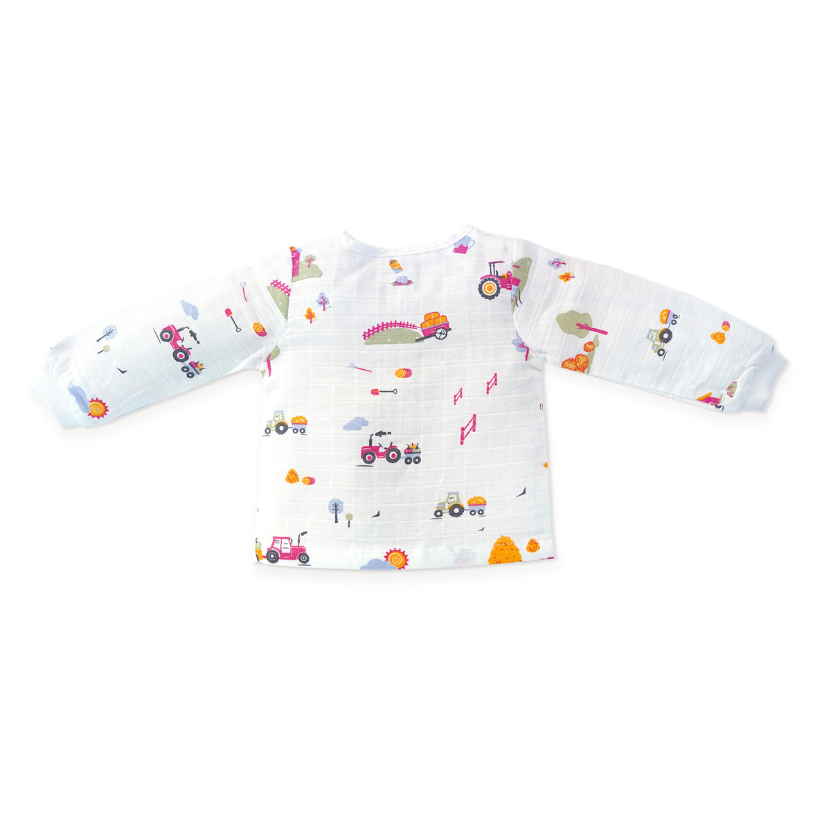 Muslin Cotton Full Sleeve Top & Pant Set for Baby & Toddler (0–5 Years) - Farmyard Fun