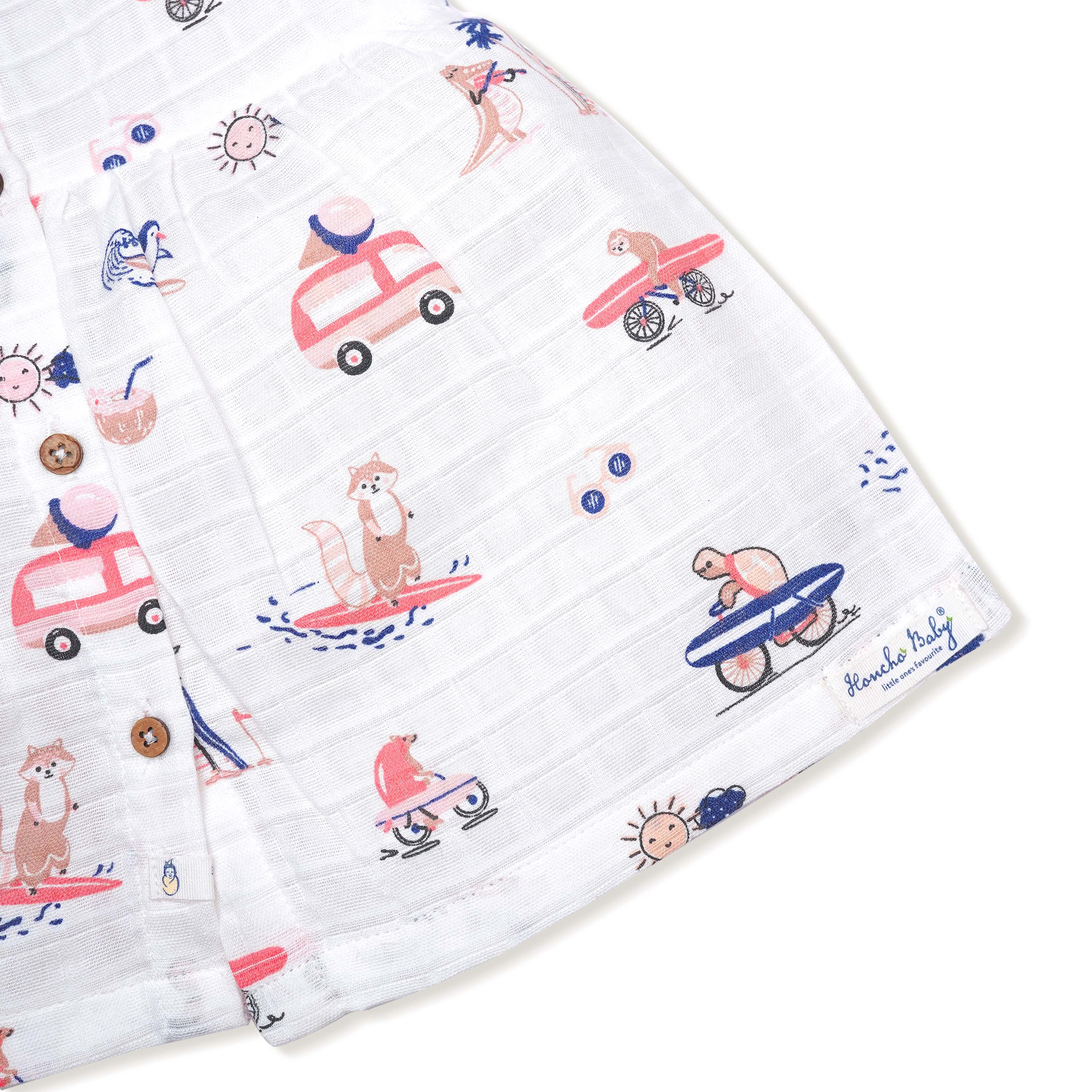 Frill Sleeve Muslin Cotton Girls Frock (0 months to 5 years) - Tiny Surf Club