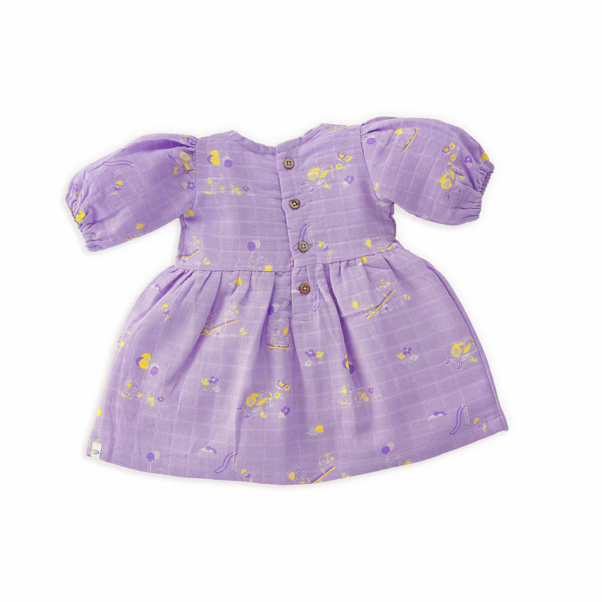 Bunny & Bumbles - Half Sleeve Puff Muslin Cotton Frock with Bow (0m to 5 years)
