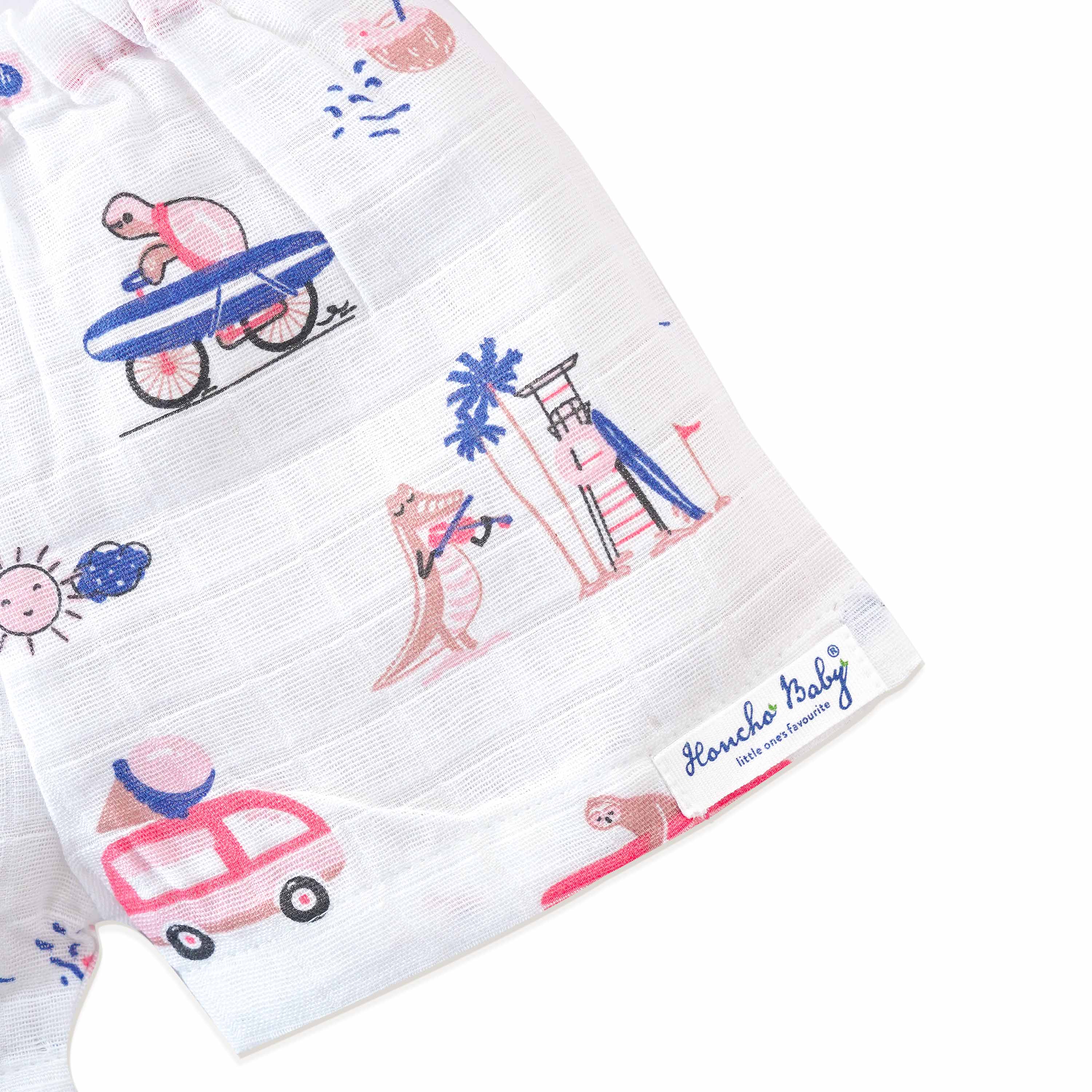 Muslin Cotton Sleeveless Top & Shorts for Babies & Toddlers (Newborn–5 Years) - Tiny Surf Club