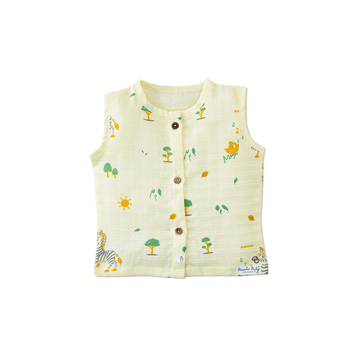Muslin Cotton Sleeveless Top & Shorts for Babies & Toddlers (Newborn–5 Years) - Zebra Tales