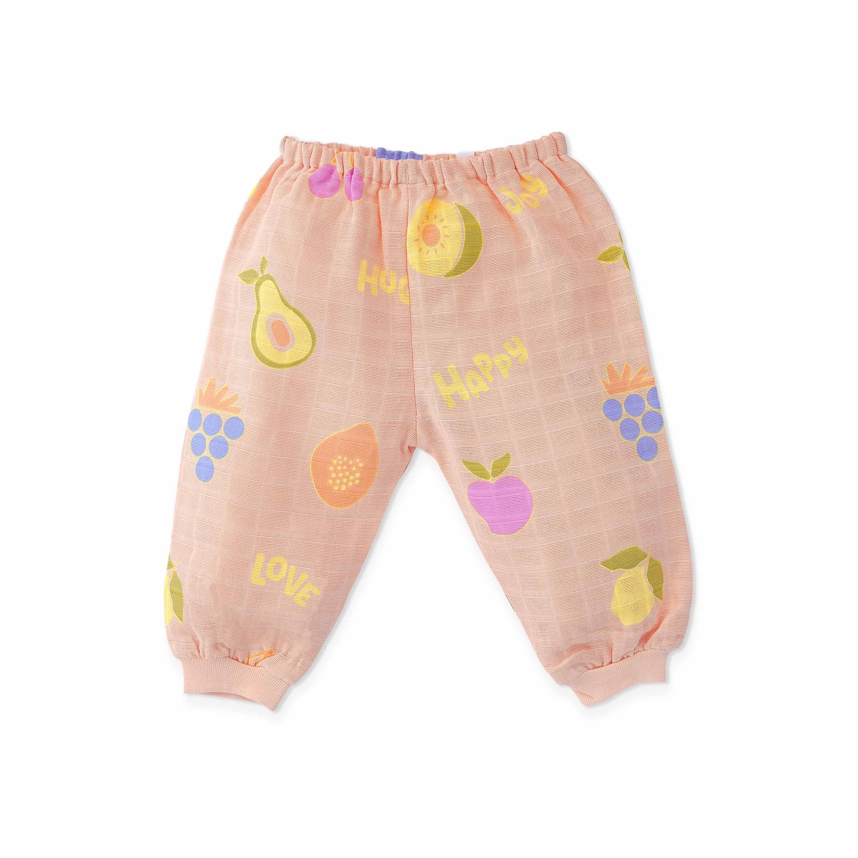 Muslin Cotton Full Sleeve Top & Pant Set for Baby & Toddler (0–5 Years) - Fruit Hugs