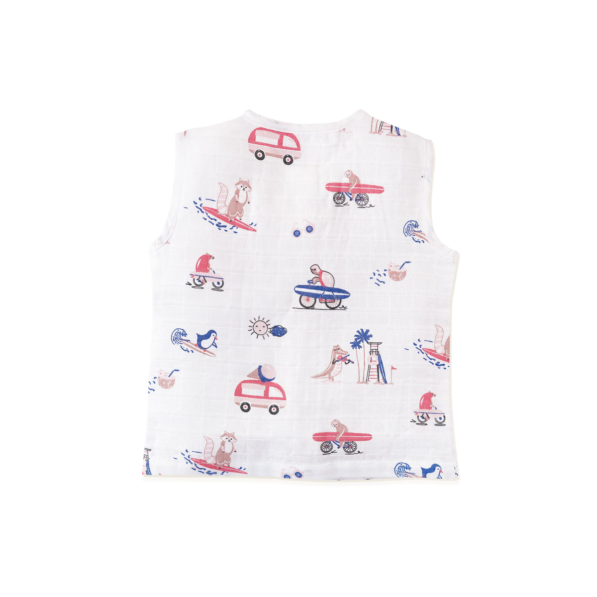 Muslin Cotton Sleeveless Top & Shorts for Babies & Toddlers (Newborn–5 Years) - Tiny Surf Club
