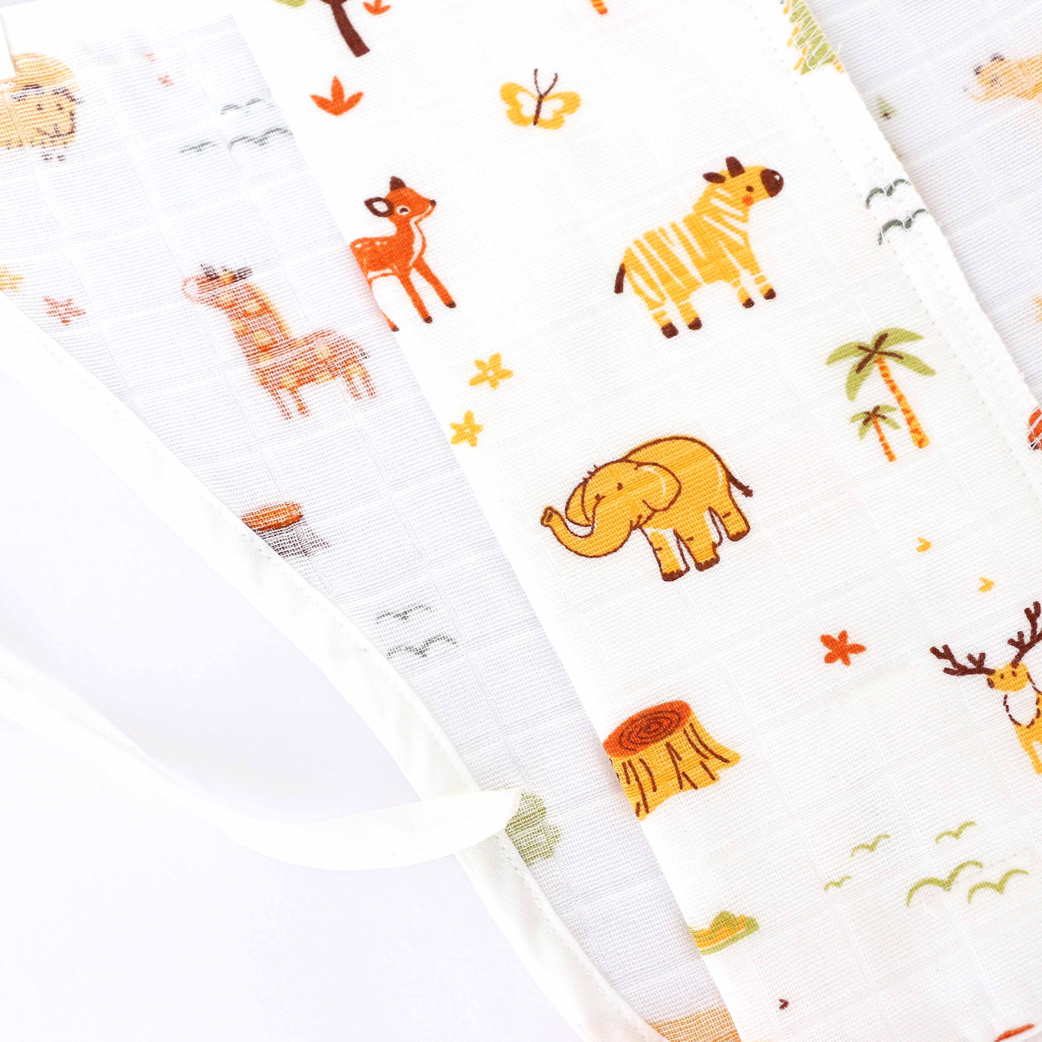 Assorted 6 pack - Reusable Muslin Nappies / Langot (4 Layered Central Panel) - Little Tiny Combo