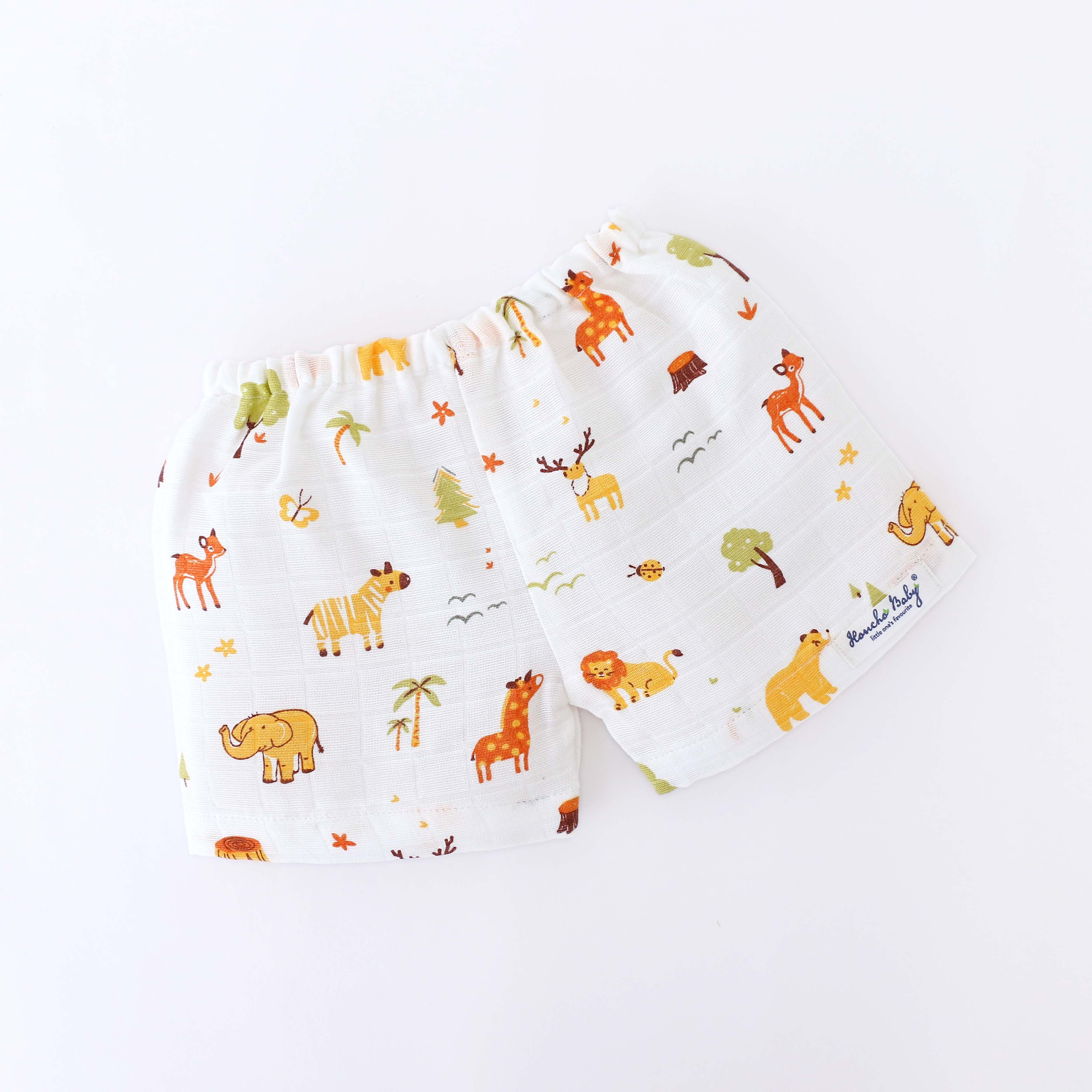 Muslin Unisex Shorts- Assorted Pack of 3 (0 - 4 years) Tiny Tales Combo