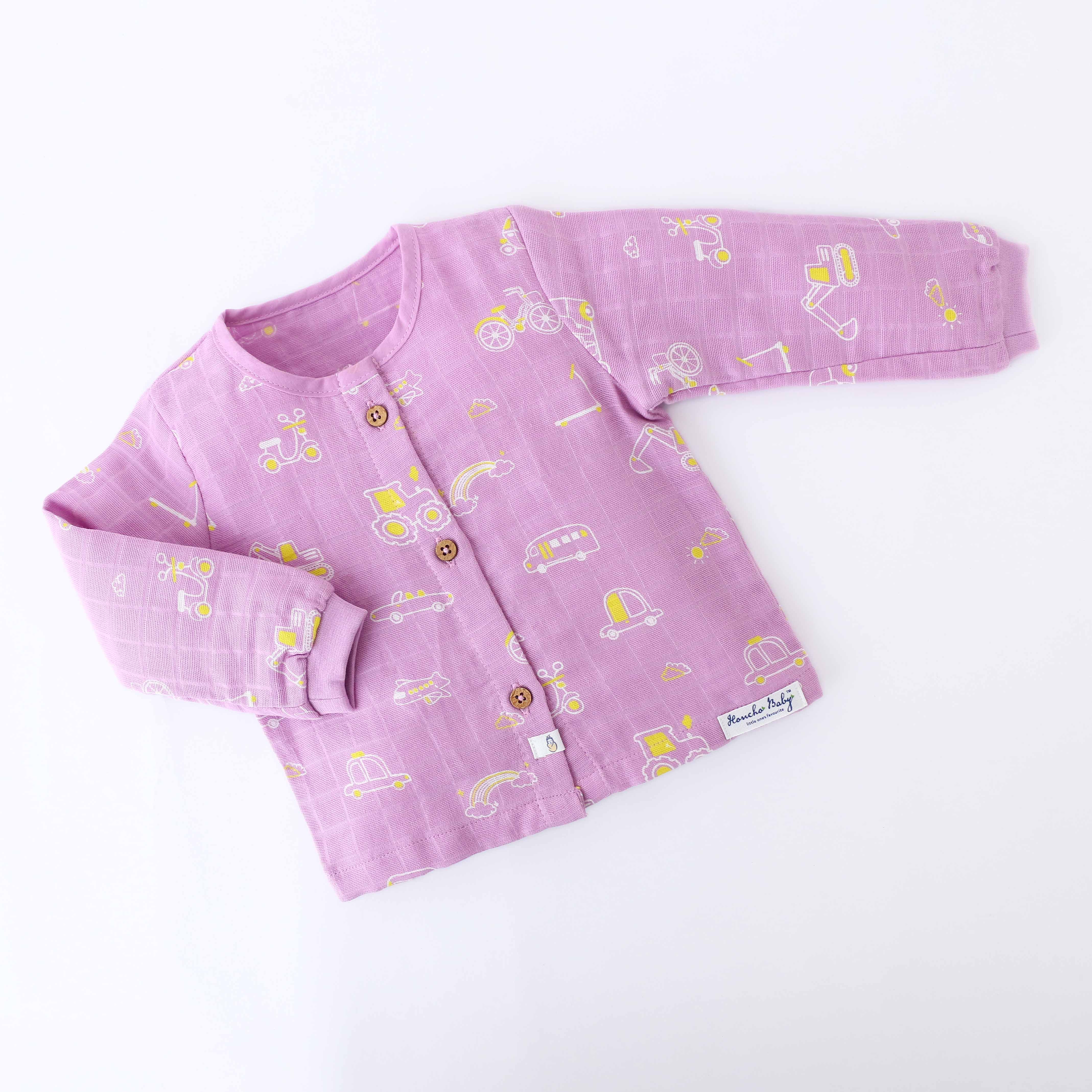 Busy Little Wheels - Unisex Full Sleeve and Pant set  (0M - 4years) NEW