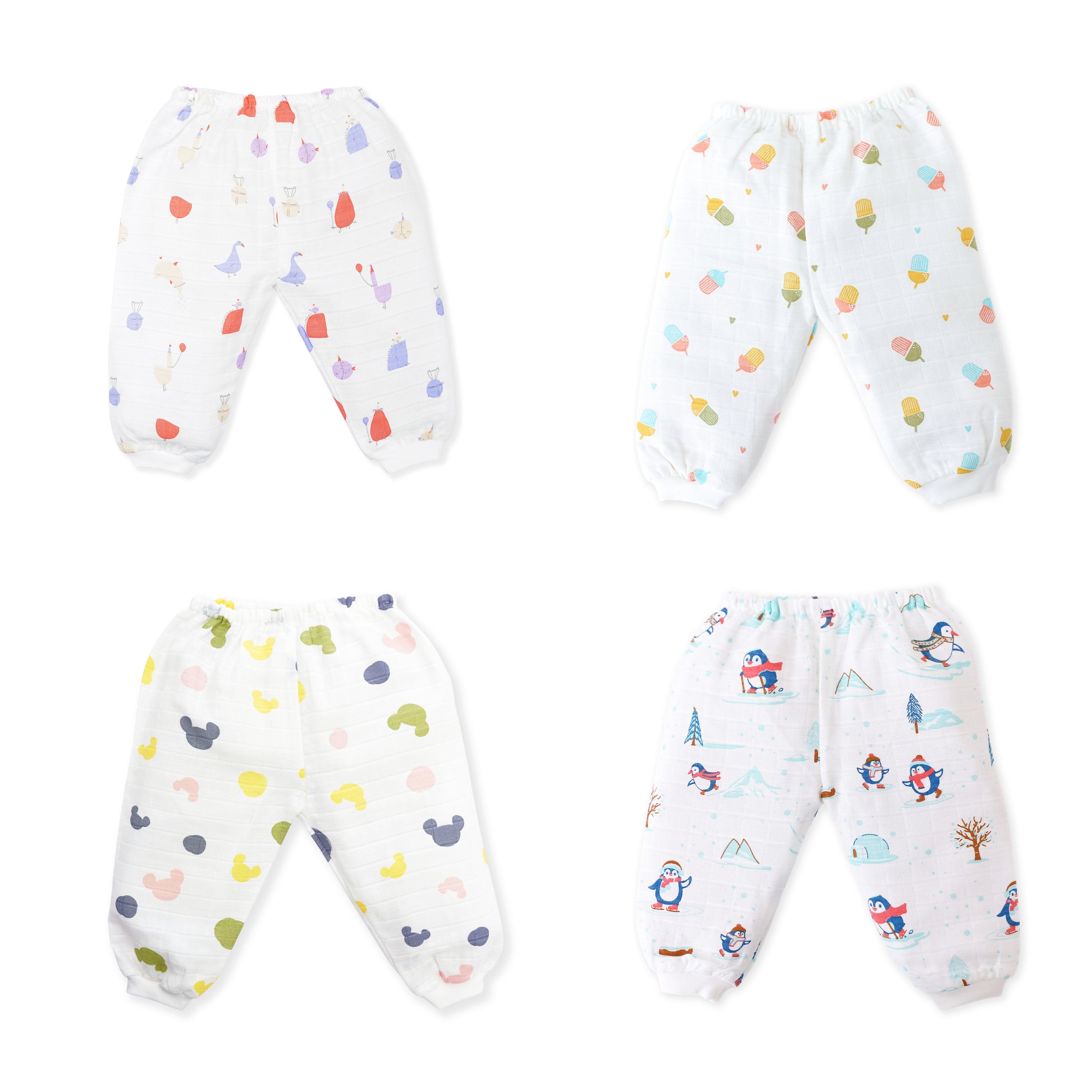 Muslin Unisex Pant for 12-18 Months - 4 Pack
