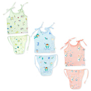 Muslin Knot jabla & Reusable Muslin Nappies / Langot (4 Layered Central Panel) Pack of 3 - Little Colors Combo