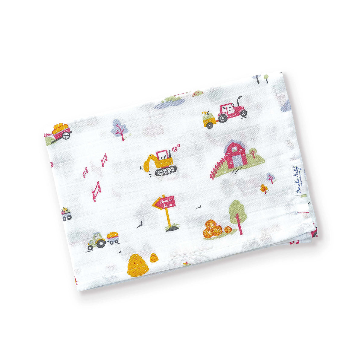 Muslin 100% Cotton Baby Bath Towel 1 pack - Farmyard Fun