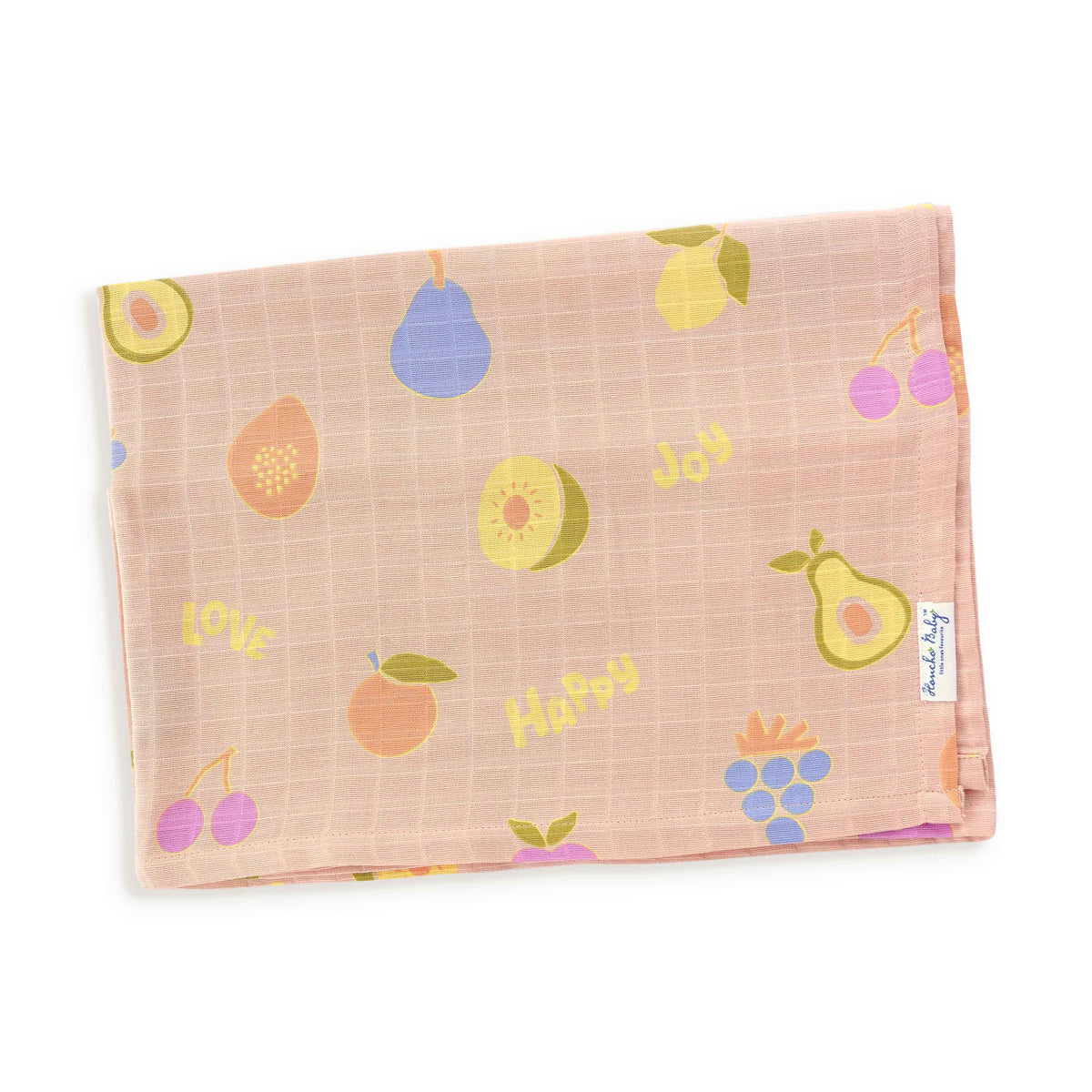Muslin 100% Cotton Baby Bath Towel 1 pack - Fruit Hugs