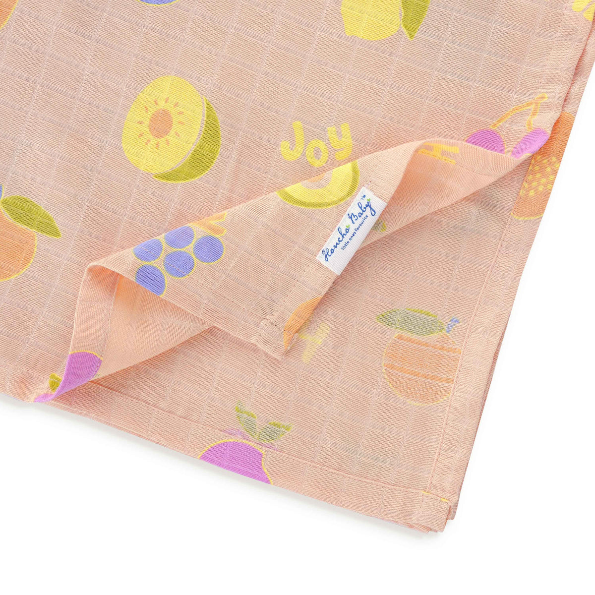 Muslin 100% Cotton Baby Bath Towel 1 pack - Fruit Hugs