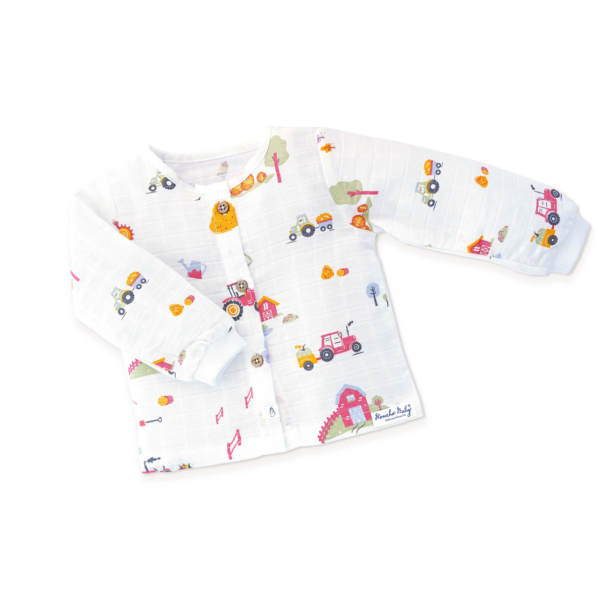 Muslin Cotton Full Sleeve Top & Pant Set for Baby & Toddler (0–5 Years) - Farmyard Fun