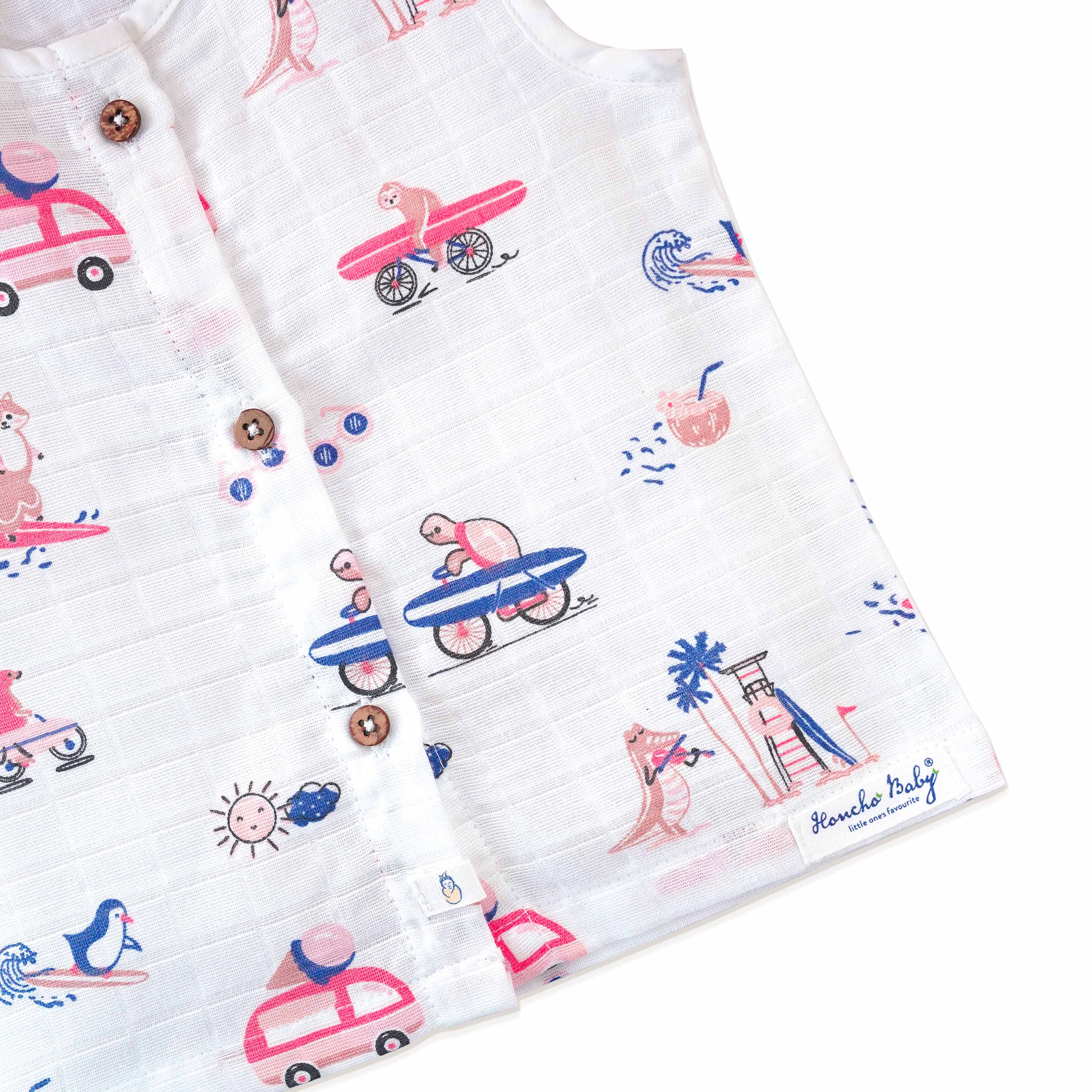 Muslin Cotton Sleeveless Top & Shorts for Babies & Toddlers (Newborn–5 Years) - Tiny Surf Club