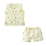 Muslin Cotton Sleeveless Top & Shorts for Babies & Toddlers (Newborn–5 Years) - Zebra Tales