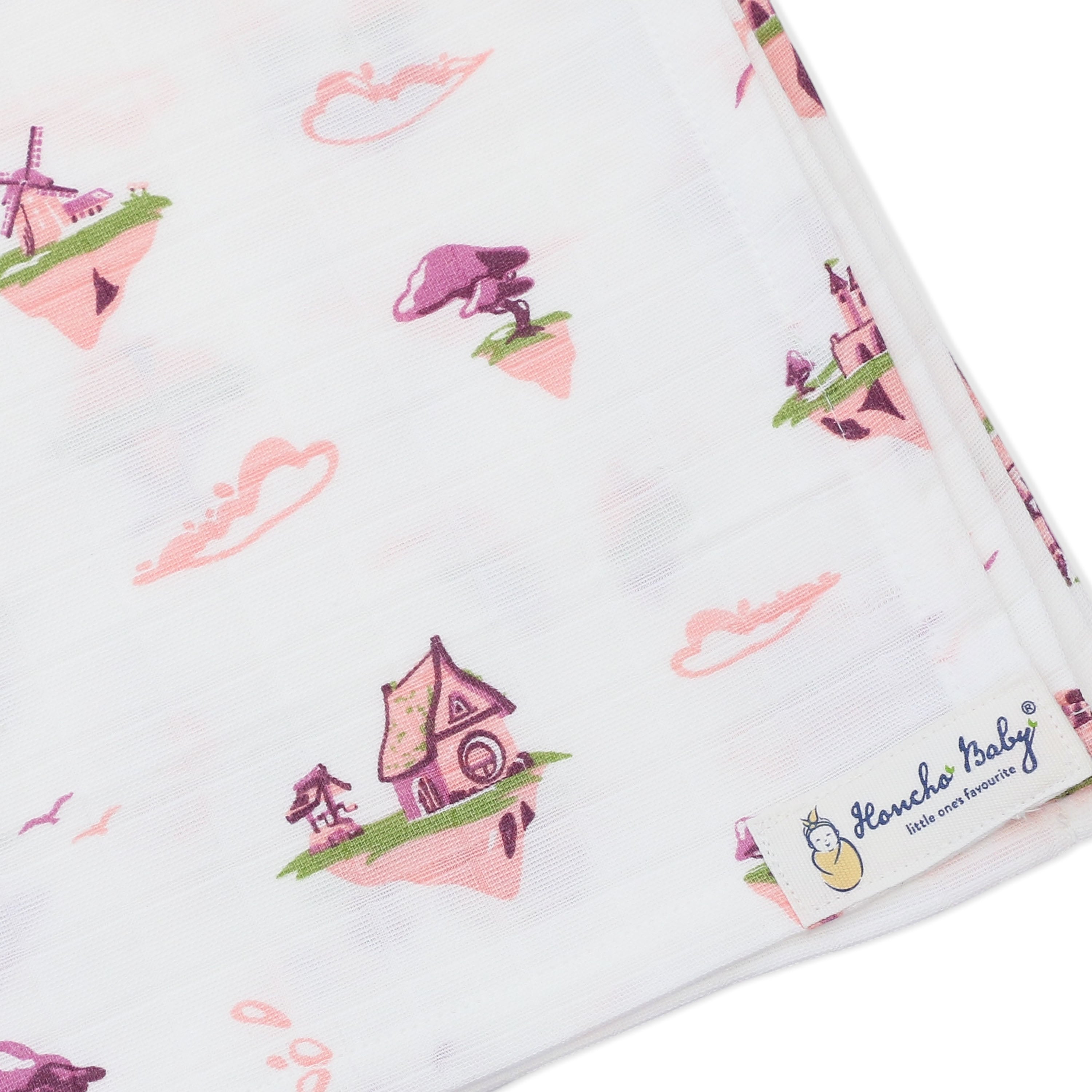 Floating Magic Tales - Baby Muslin Swaddle Blanket | 100% Premium Cotton | 110x110 cm