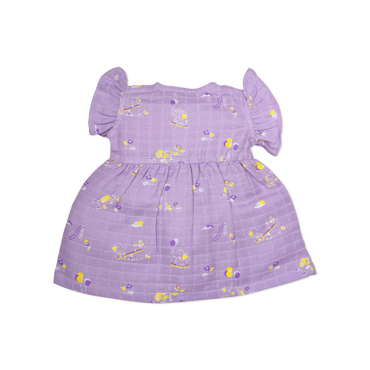 Frill Sleeve Muslin Cotton Girls Frock (0 months to 5 years) - Bunny and Bumbles