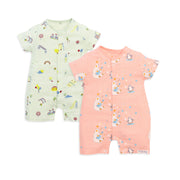 2 Pack Muslin Baby Romper for 0-18 Months