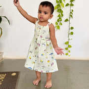 Sleeveless Muslin Cotton Frock with Bow & Bloomers (0 months to 5 years) - Park Play Days