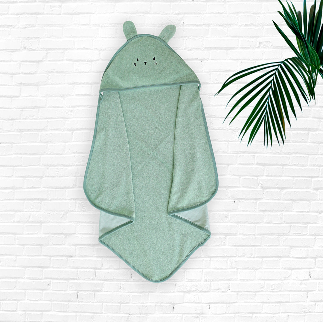 Terry Hooded Towel - Green ( 65 x 65 cms )