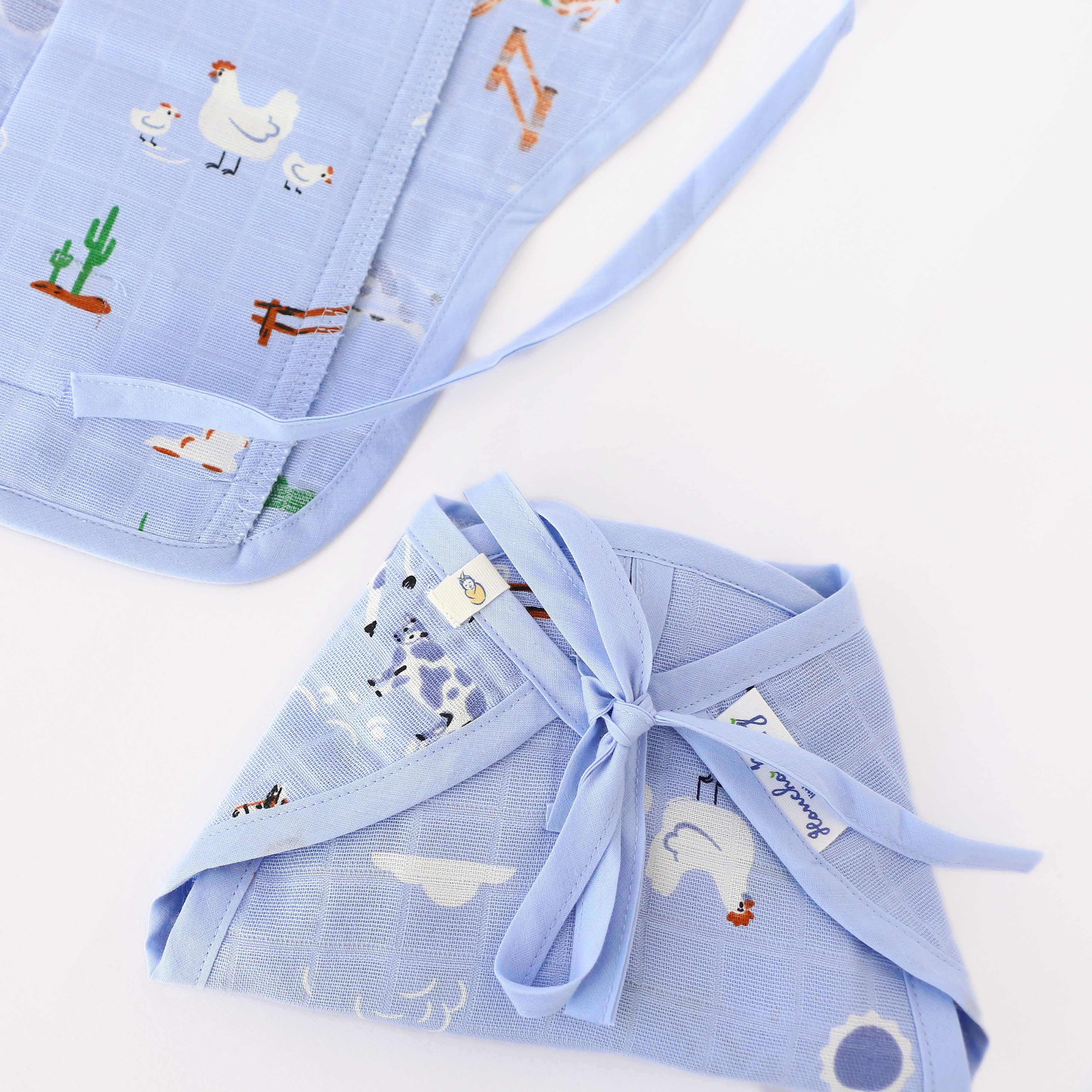 Barnyard Buddies - Reusable Muslin Nappies / Langot - 4 Layered Central Panel