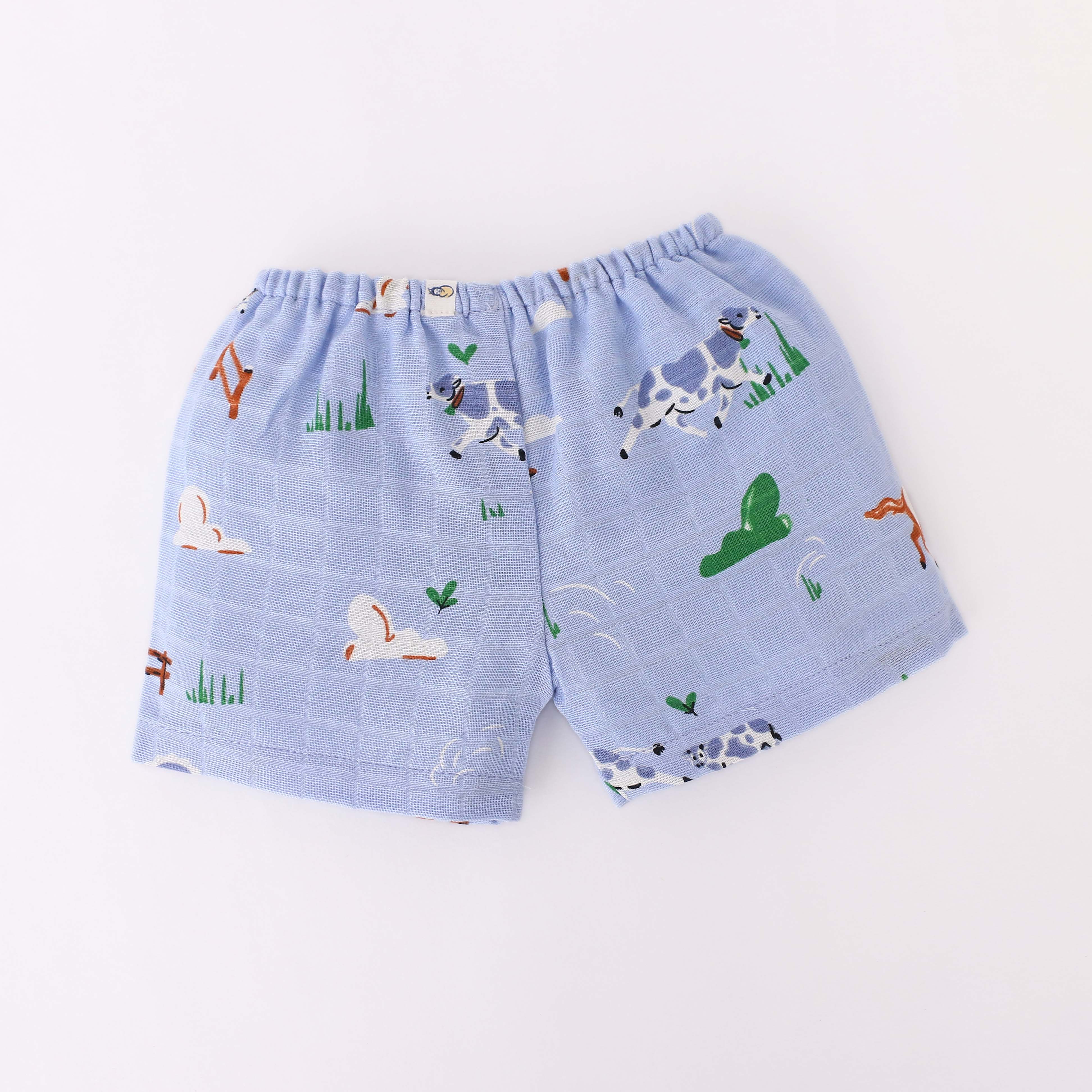 Muslin Unisex Shorts- Assorted Pack of 3 (0 - 4 years) Tiny Tales Combo