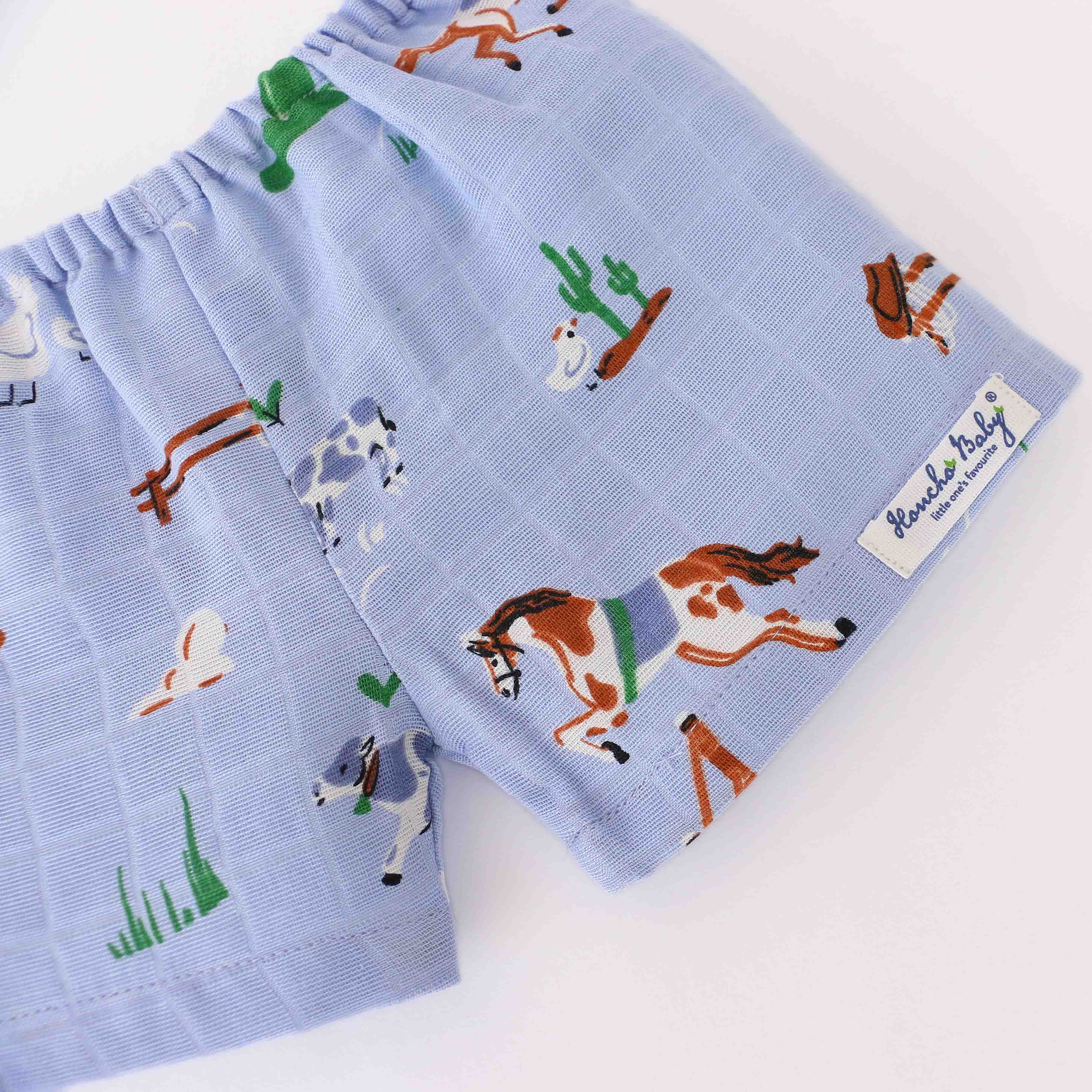 Muslin Unisex Shorts- Assorted Pack of 3 (0 - 4 years) Tiny Tales Combo