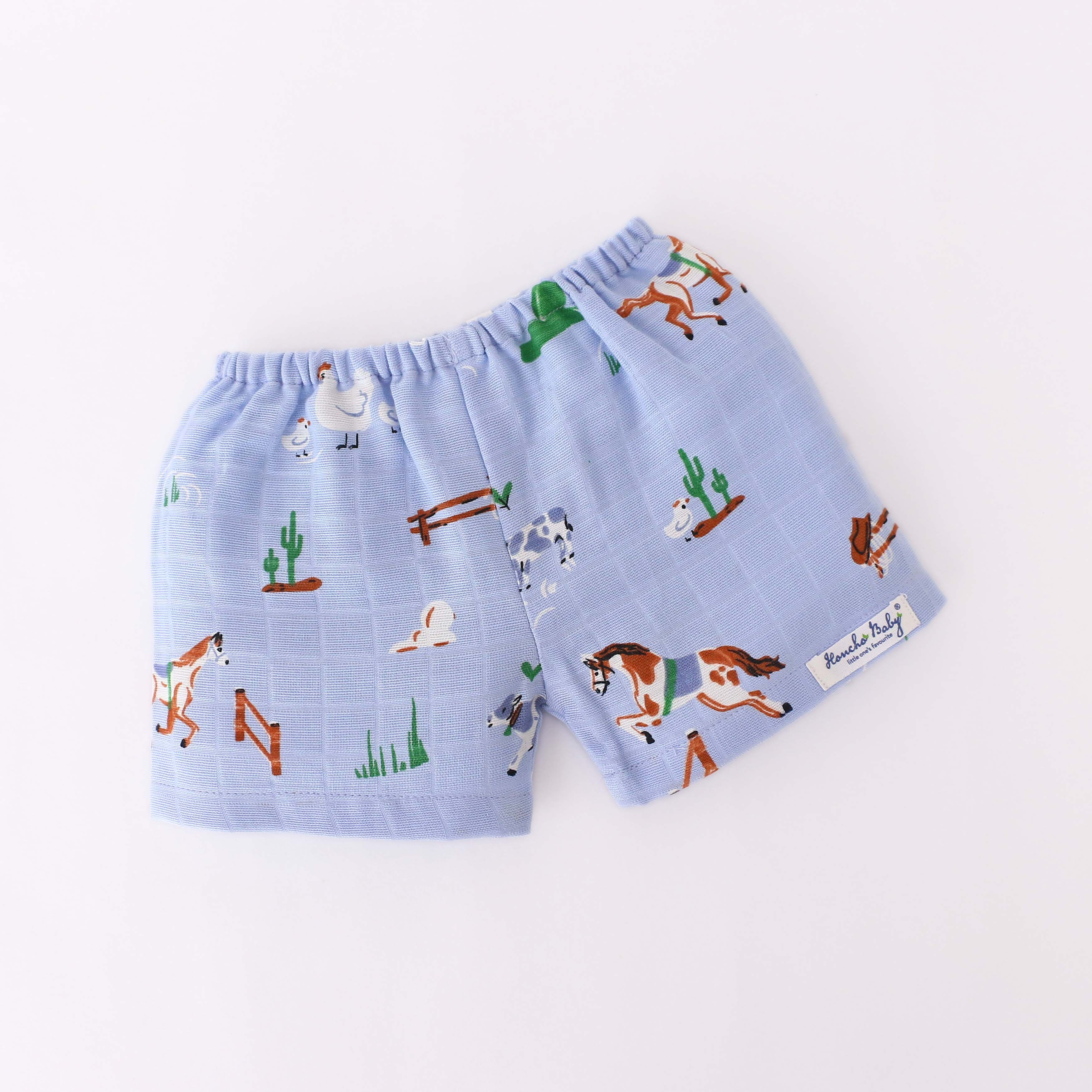 Muslin Unisex Shorts- Assorted Pack of 3 (0 - 4 years) Tiny Tales Combo