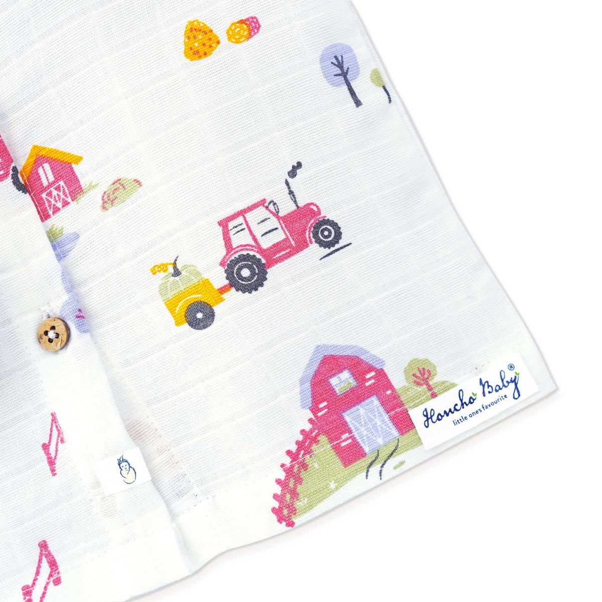 Muslin Cotton Full Sleeve Top & Pant Set for Baby & Toddler (0–5 Years) - Farmyard Fun