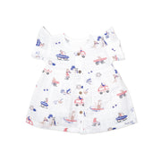 Frill Sleeve Muslin Cotton Girls Frock (0 months to 5 years) - Tiny Surf Club