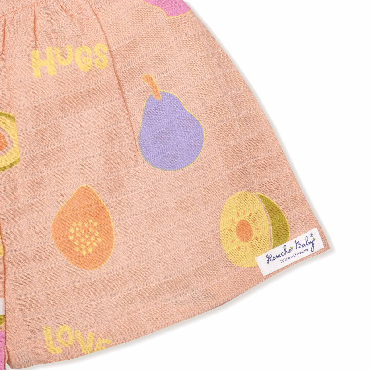 Frill Sleeve Muslin Cotton Girls Frock (0 months to 5 years) - Fruit Hugs