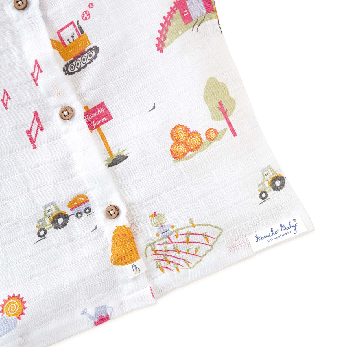 Muslin Cotton Sleeveless Top & Shorts for Babies & Toddlers (Newborn–5 Years) - Farmyard Fun