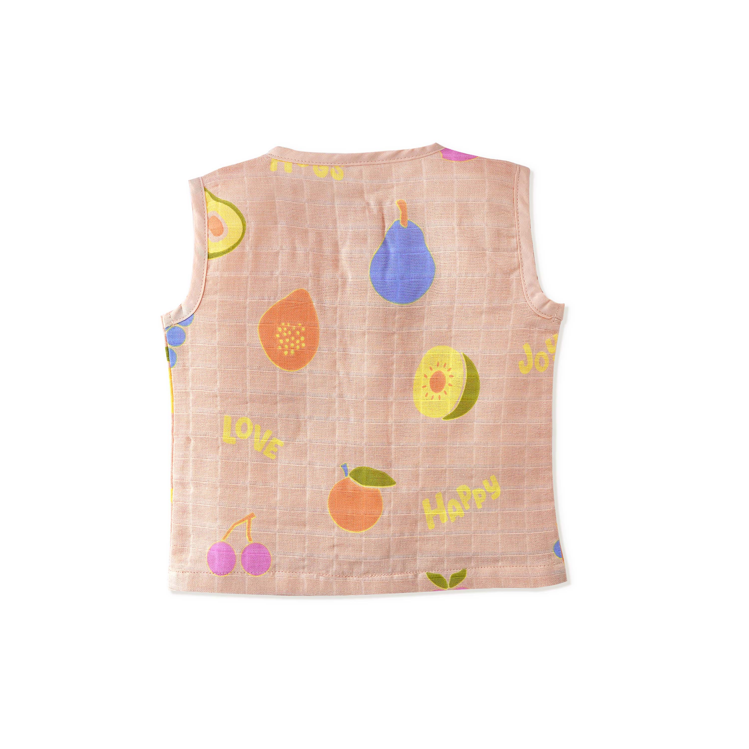 Muslin Cotton Sleeveless Top & Shorts for Babies & Toddlers (Newborn–5 Years) - Fruit Hugs