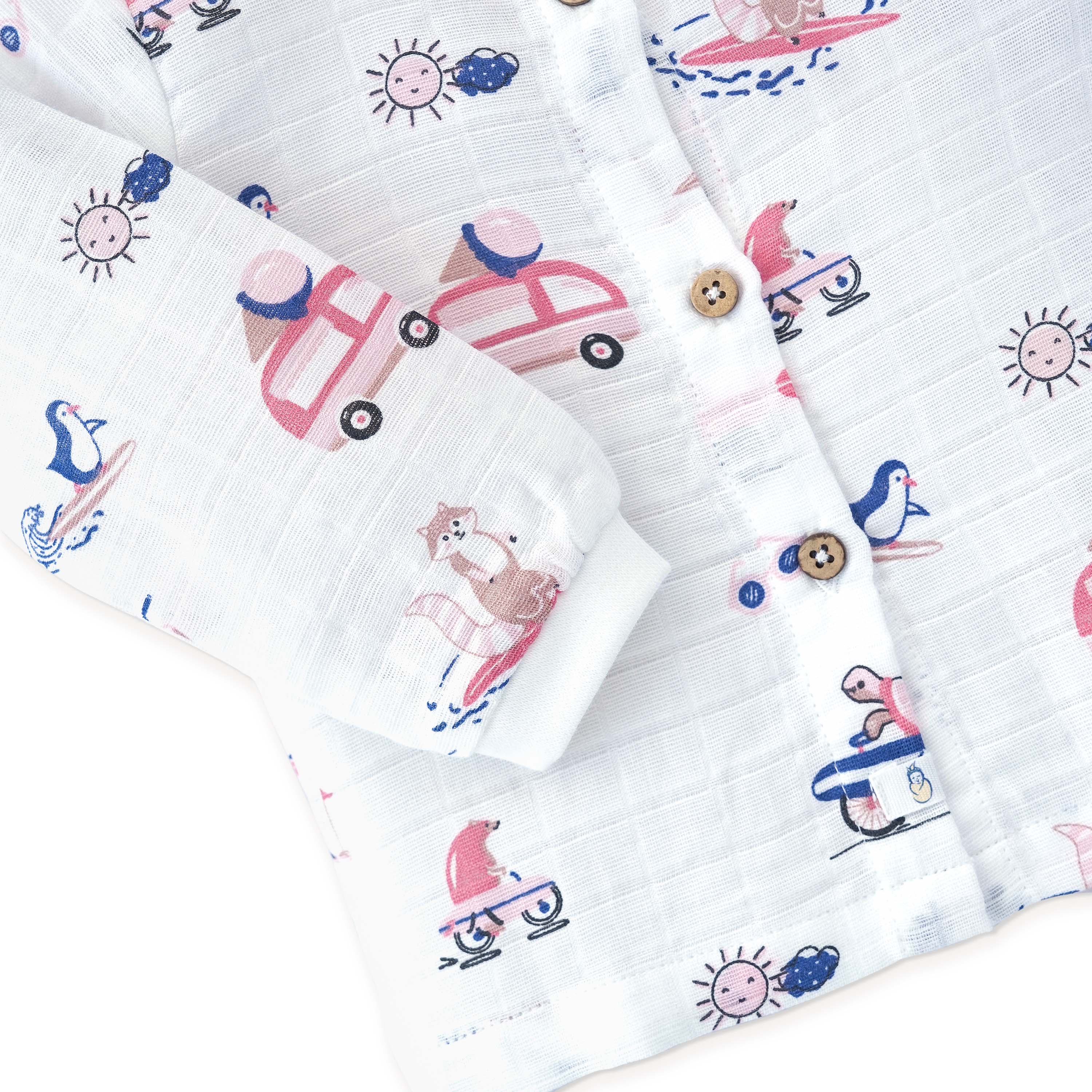Muslin Cotton Full Sleeve Top & Pant Set for Baby & Toddler (0–5 Years) - Tiny Surf Club