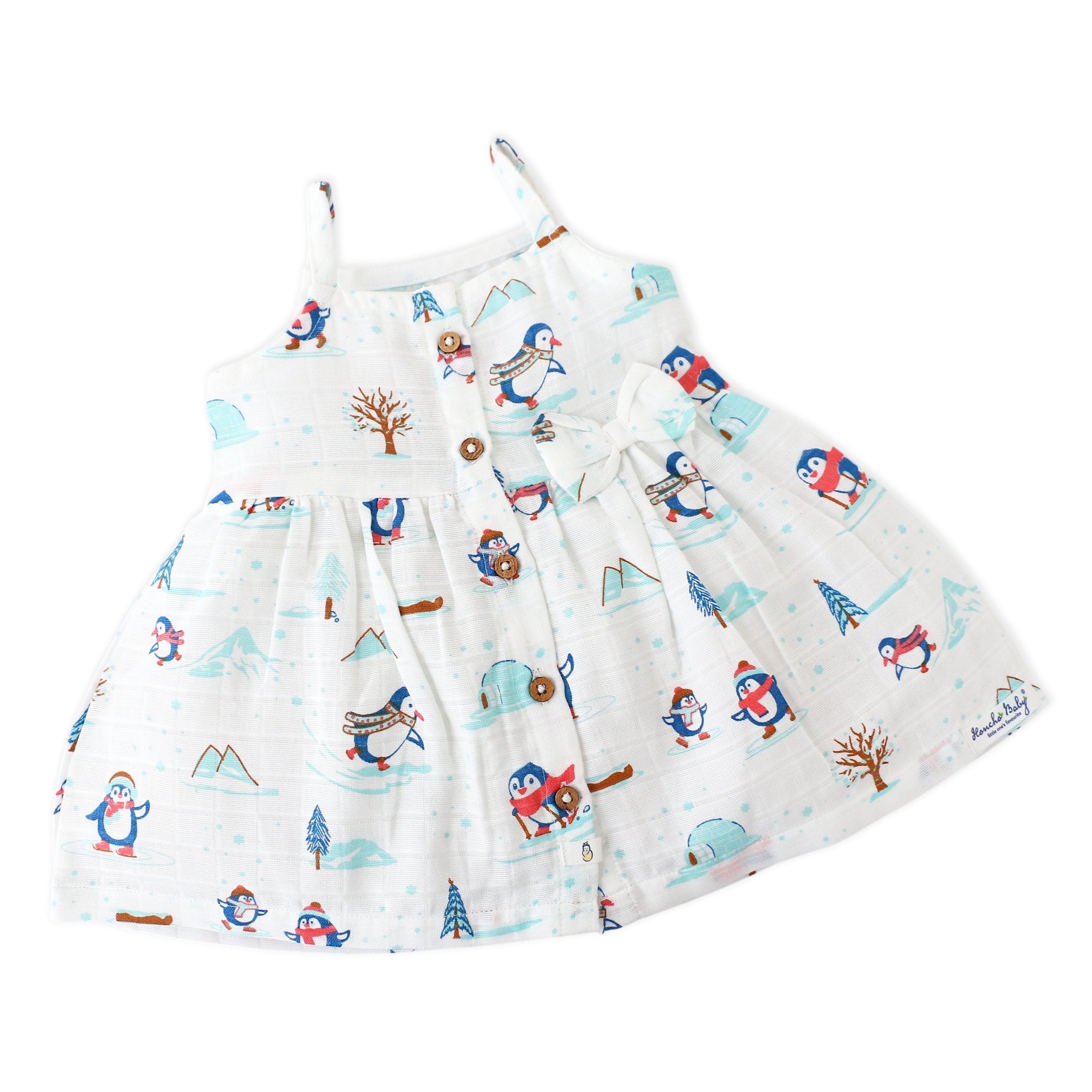 Sleeveless & Frill  Muslin Cotton Frock Pack of 2 for Girls (3-4 Years)
