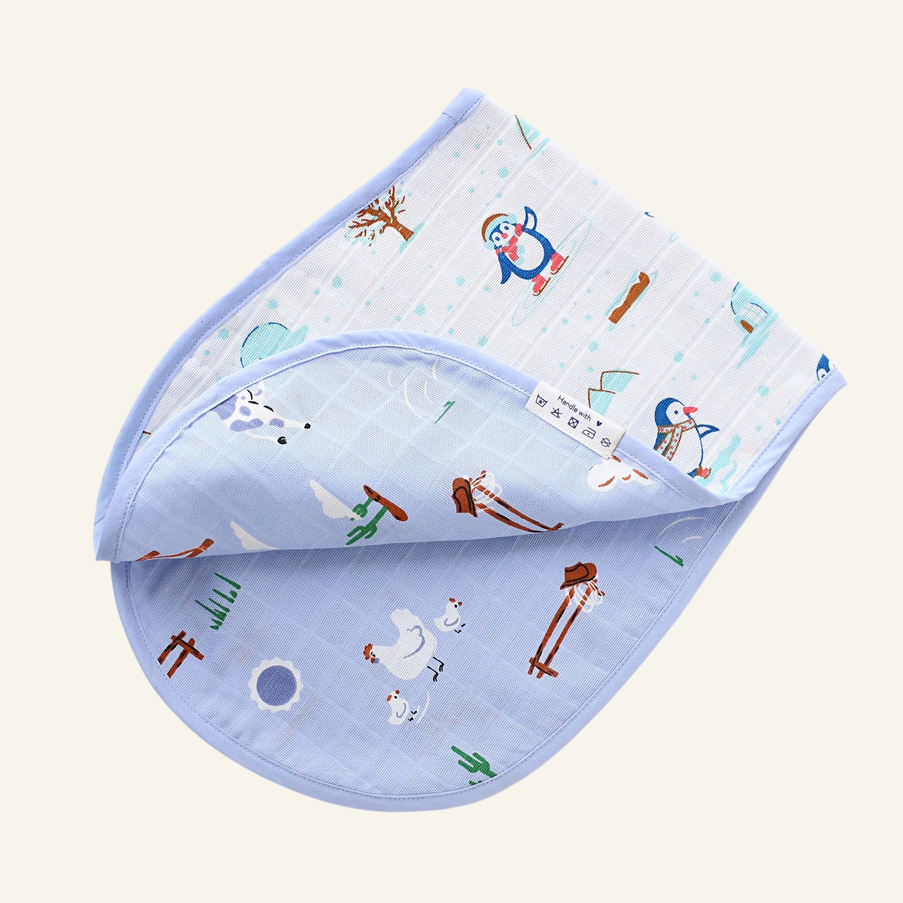 Muslin Reversible Burp Cloth - Pack of 3