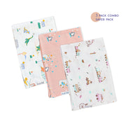 Muslin 100% Cotton Baby Towel 3 pack - Happy Days combo