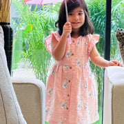 Frill Sleeve Muslin Cotton Girls Frock with bloomers (1 years to 5 years) - Cub's First Concert