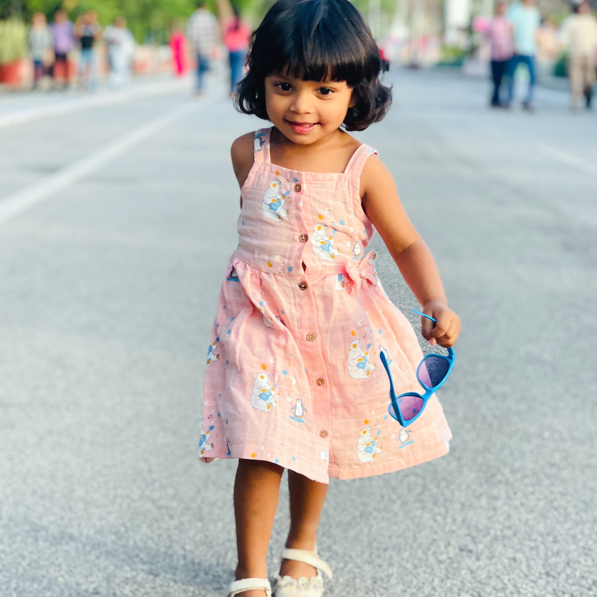 Sleeveless Muslin Cotton Frock with Bow (0 months to 5 years) - Cub's First Concert