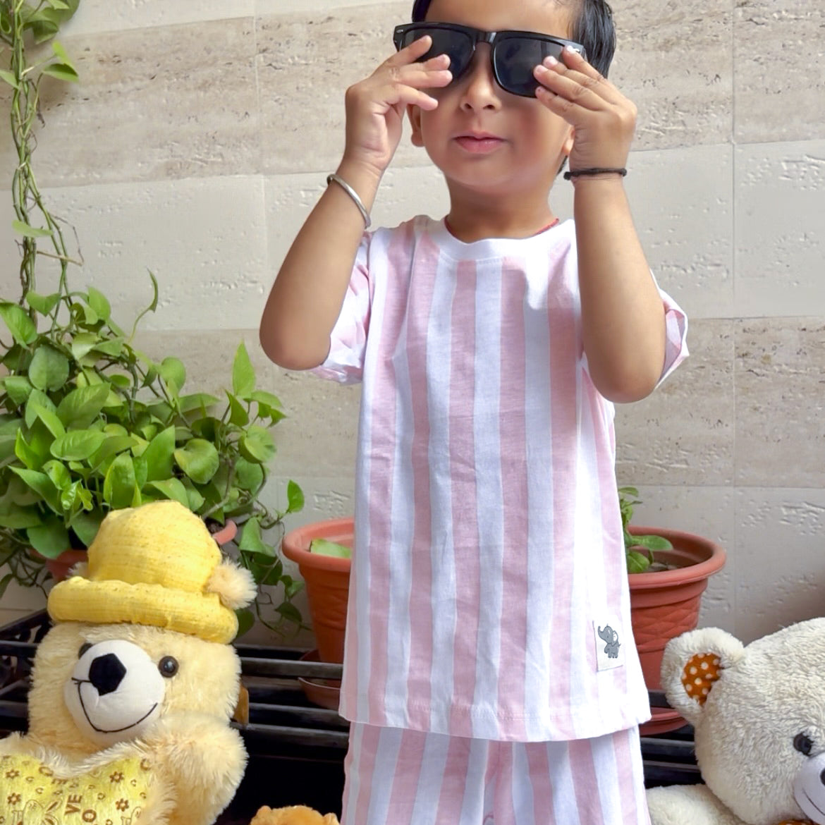Striped Cotton T-Shirt & Shorts Set for Kids (1–4 Years) – Soft Summer Co-ord Outfit