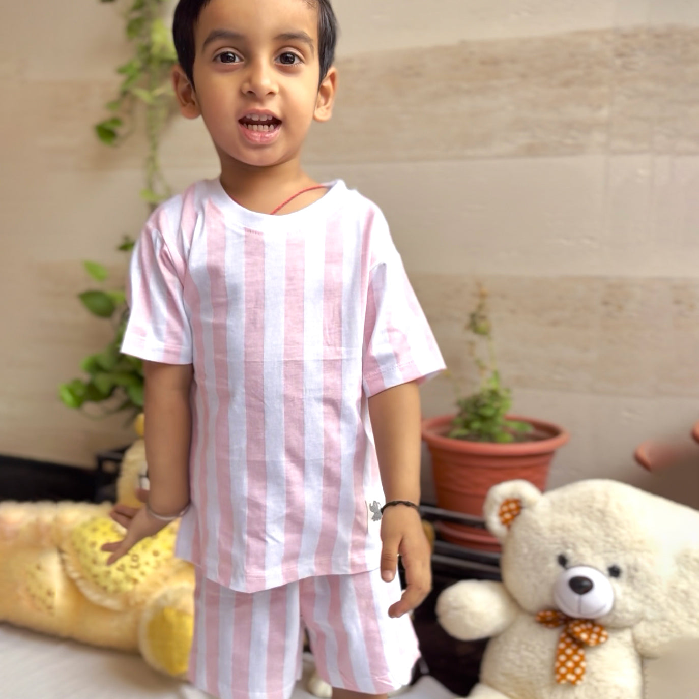 Striped Cotton T-Shirt & Shorts Set for Kids (1–4 Years) – Soft Summer Co-ord Outfit