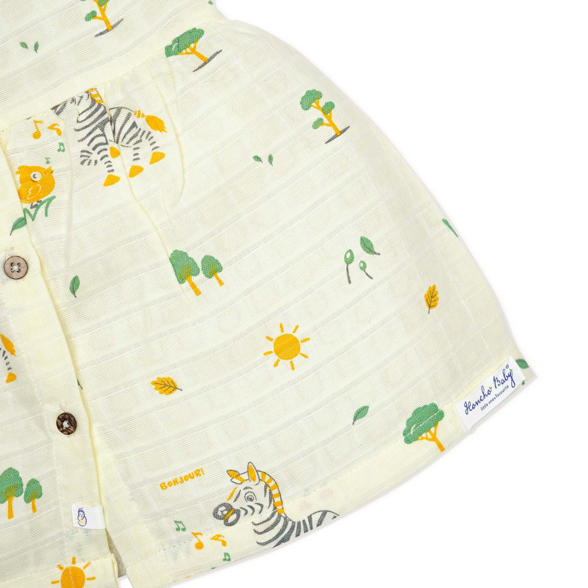 Frill Sleeve Muslin Cotton Girls Frock (0 months to 5 years) - Zebra Tales