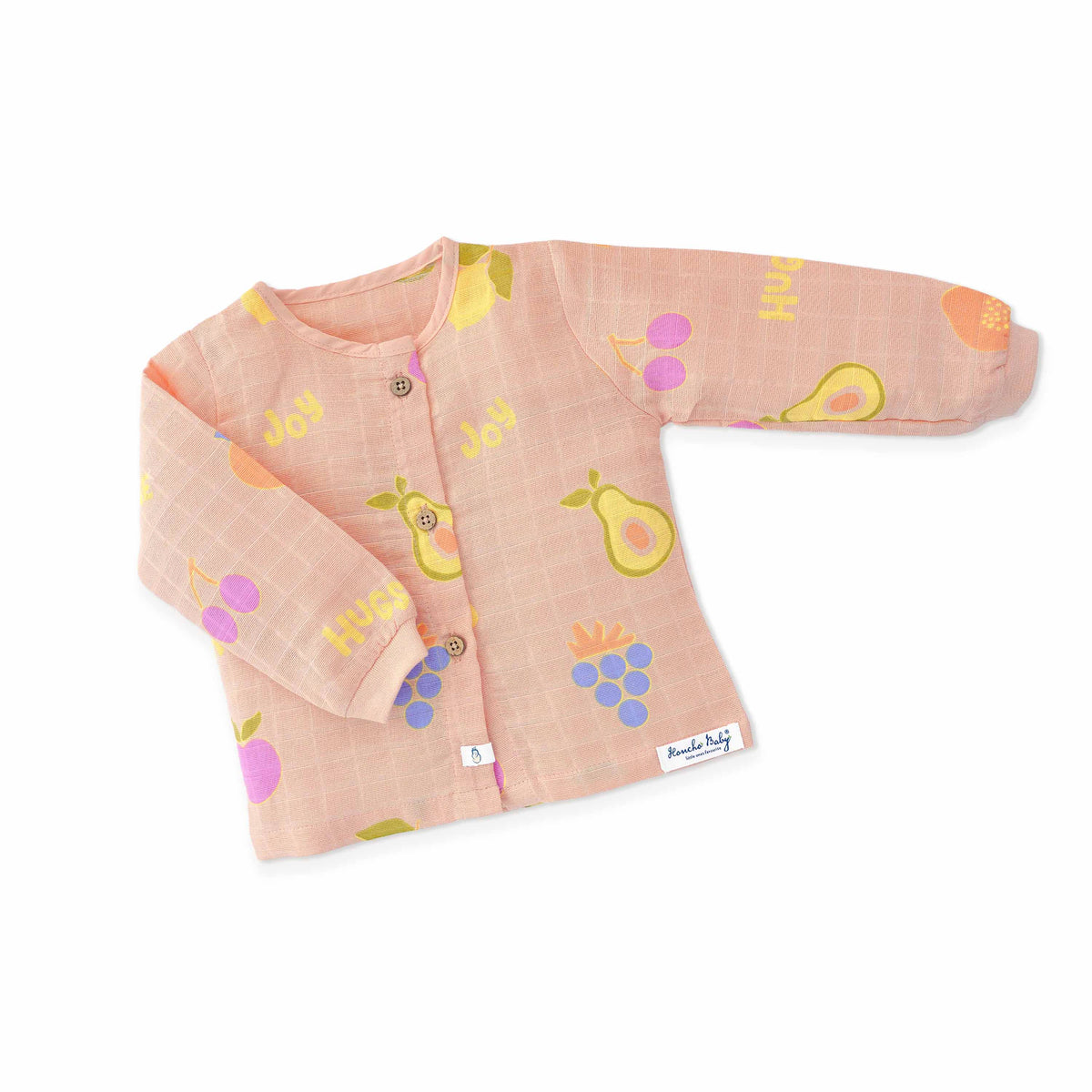 Muslin Cotton Full Sleeve Top & Pant Set for Baby & Toddler (0–5 Years) - Fruit Hugs