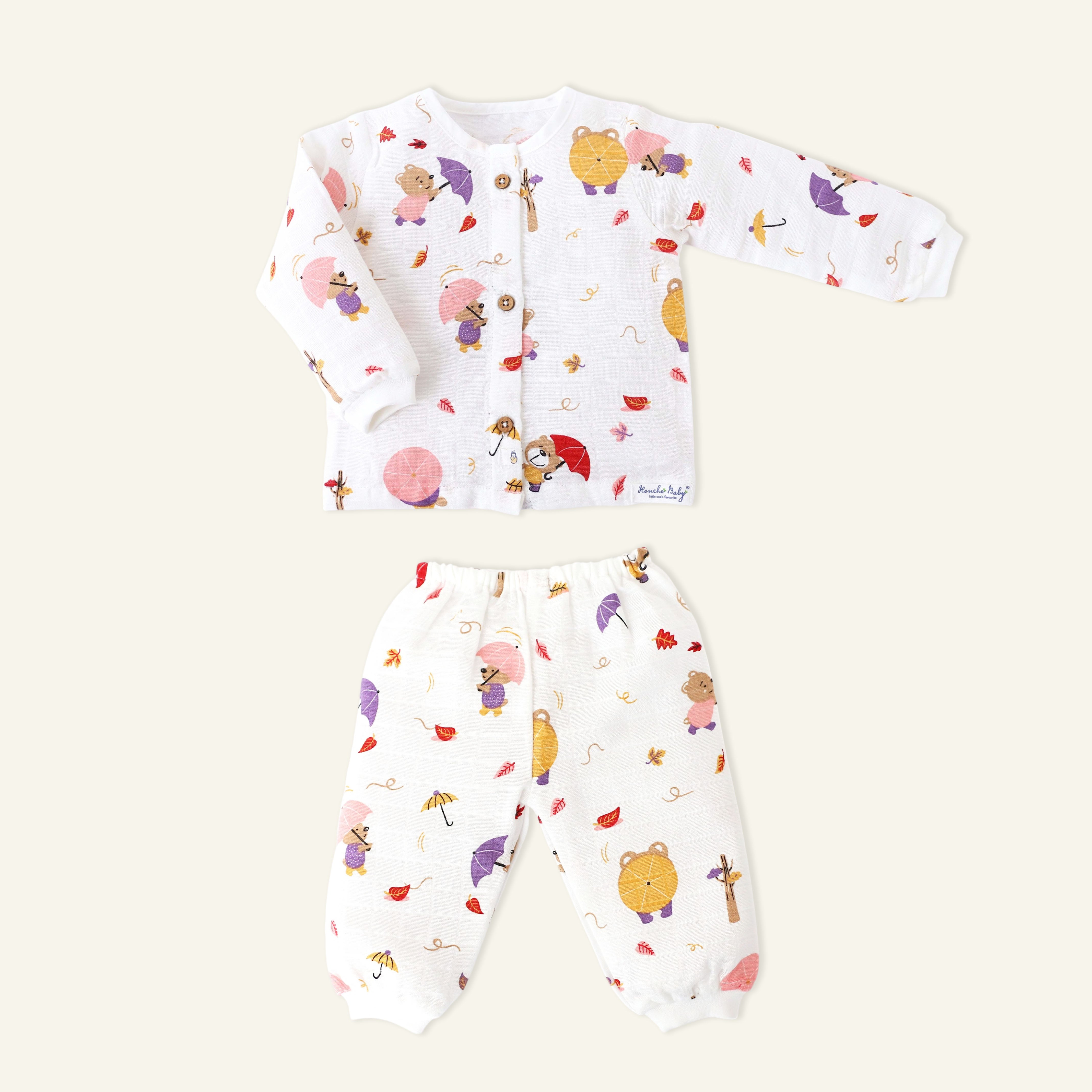 Teddy's Windy Walk - Unisex Full Sleeve and Pant set  (0M - 4years) NEW