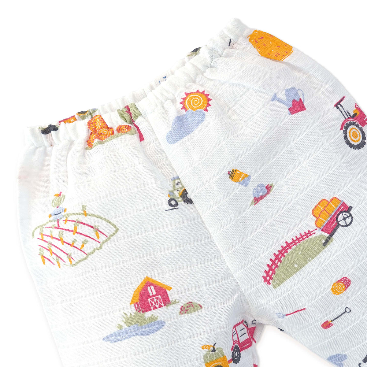 Muslin Cotton Full Sleeve Top & Pant Set for Baby & Toddler (0–5 Years) - Farmyard Fun